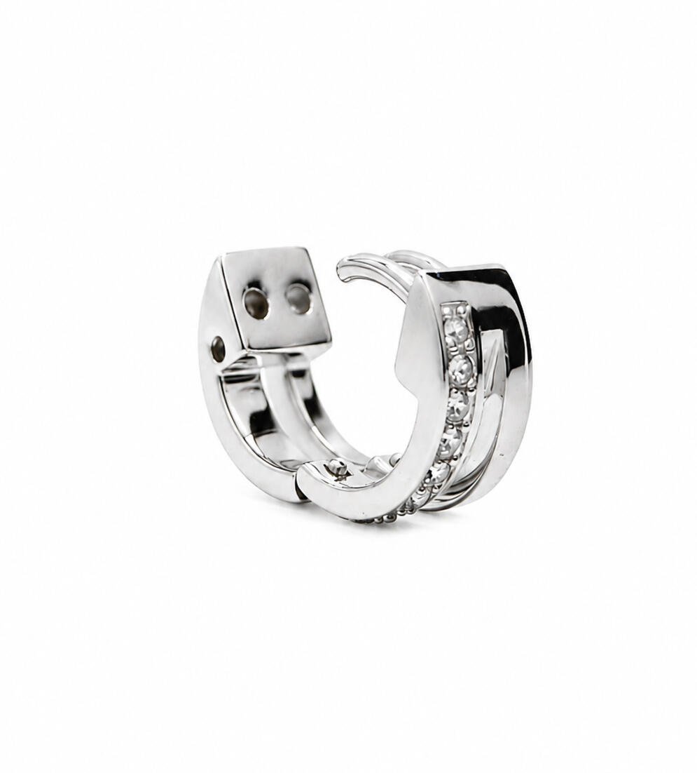 a silver hair cuff on white background